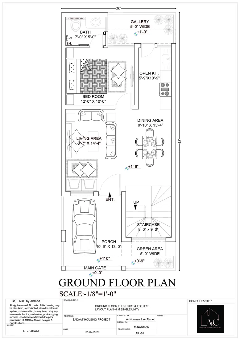 Ground floor plan, alternate layout